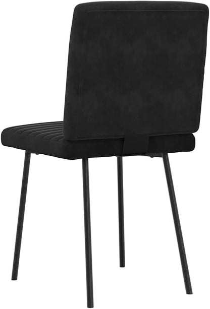 Black Velvet Dining Chairs Set of 2 Modern Accent Furniture with Sturdy Plywood Frame and Tapered Metal Legs for Kitchen Dining Room Living Room