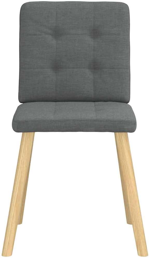 Modern Dining Chairs Set of 2 Dark Gray Fabric Upholstered Accent Chairs with Metal Wood Frame for Kitchen Living Room Vanity