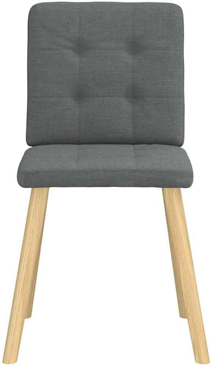 Modern Dining Chairs Set of 2 Dark Gray Fabric Upholstered Accent Chairs with Metal Wood Frame for Kitchen Living Room Vanity