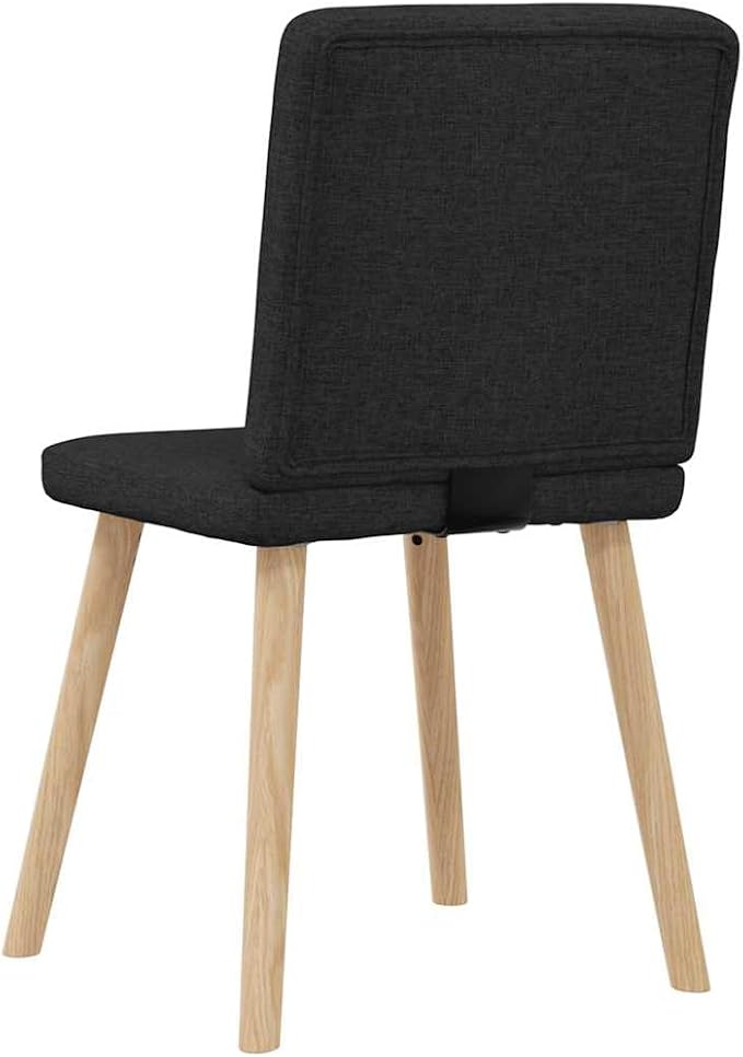 6-Piece Black Fabric Dining Chairs Set with Metal Frame and Thick Foam Seating, Modern Farmhouse Kitchen Chairs for Dining Room Living Room and Home Decor