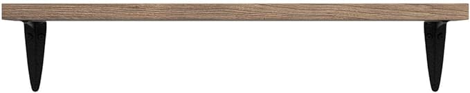 Wallniture Arras Wood Floating Shelves for Wall Storage, Small Bookshelf, Hanging Book Shelves for Living Room, Bedroom, Office, Burnt Finish, Set of 10 (Burnt)