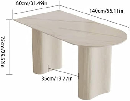 BABETT Slate Island Dining Table Modern Simple Dining Table Cream Style Home Dining Table Party Table Negotiation Table (Size : M:140 * 80 * 75cm)
