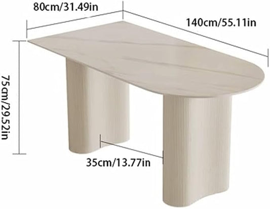 Diner Table Slate Island Dining Table Modern Simple Dining Table Cream Style Home Dining Table Party Table Negotiation Table Dining Table(M:140 * 80 * 75cm)