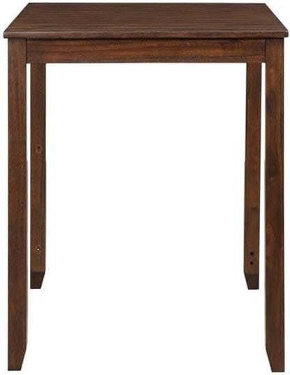 New Classic Furniture Gia Counter Table with Two Dining Chairs and Storage Shelf, 30-Inch, Cherry Brown