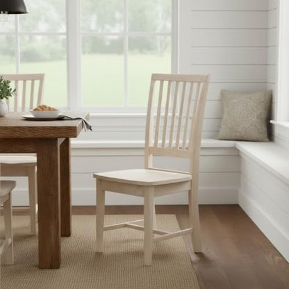 International Concepts Mission Side Chairs, Solid Parawood, Unfinished (Set of 2)