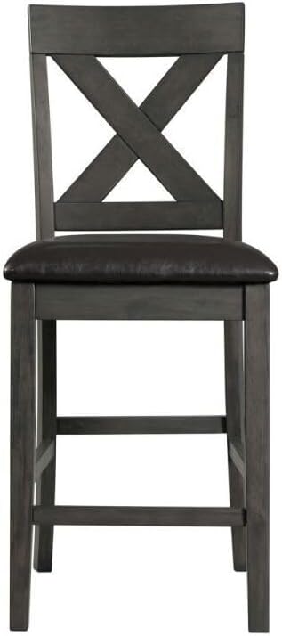 HomeStock Counter Height Chairs Set - Gray Side Chairs for Kitchen Island - Modern Dining Room Seating