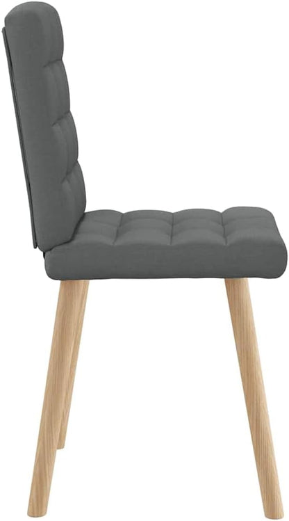 Modern Dining Chairs Set of 2, Dark Gray Polyester Upholstered, 17.7"x21.3"x33.9" Seat Height 18.7", Sturdy Metal & Rubberwood Frame, Foam Seat for Kitchen Dining Room Living Room