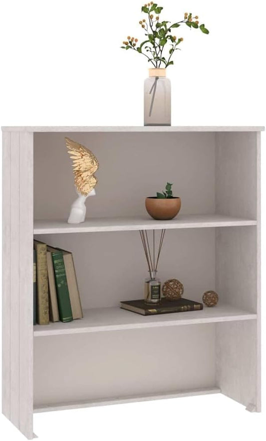 White Pine Wood Highboard Top 33.5"x33.5"x39.4" Rustic Buffet Cabinet Shelf with Two Shelves Wall Mount Sideboard for Living Room Kitchen Pantry Coffee Bar