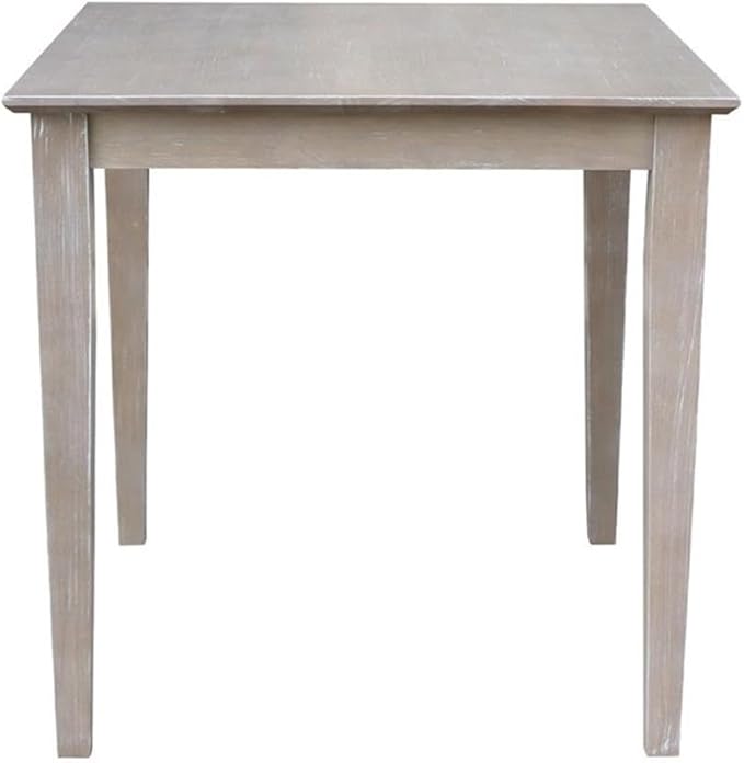 International Concepts Solid Wood Top Table - Dining Height, Washed Gray Taupe