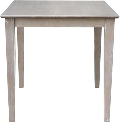 International Concepts Solid Wood Top Table - Dining Height, Washed Gray Taupe