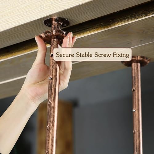 Adjustable Industrial Ceiling Wine Rack - Hanging Glass Holder & Home Bar Counter Shelf for Stemware, Perfect for Kitchen Island, Cafe & Restaurant Storage Solutions