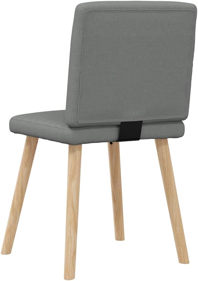 Modern Dark Grey Fabric Dining Chair Set of 6, 8.4x7.0x13.3 in, Matte Finish Rubber Wood Legs, Up to 242.5 lb Capacity Comfortable Accent Seating for Dining Room Kitchen Living Room