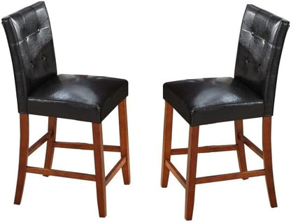 Counter Height Dining Set with Faux Marble Top and PU Upholstered Chairs for Kitchen Island Seating