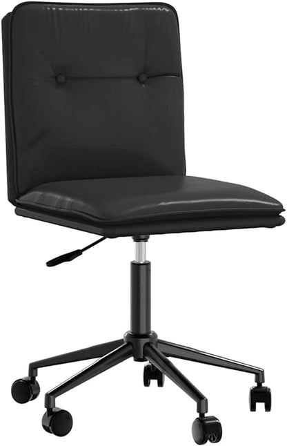 Modern Farmhouse Dining Chairs Set of 4 Black Faux Leather Adjustable Height Kitchen Chairs with Metal Frame for Dining Room Living Room Comedor