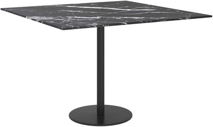 23 6 x 23 6 inch Tempered Glass Table Top Black Marble Square Coffee Countertop Sturdy Replacement for Living Room Dining Office