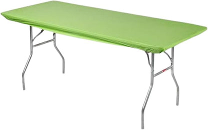 Kwik-Covers 6' Rectangle Plastic Table Covers 30" x 72", Bundle of 5 (Lime Green)