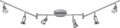 Globe Electric 59351 Payton 6-Light Foldable Track Lighting, Matte Silver