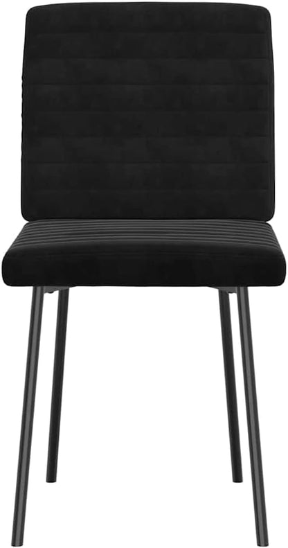 Velvet Dining Chairs Set of 2 Black Modern Accent Chairs with Metal Frame for Kitchen Living Room Farmhouse Decor