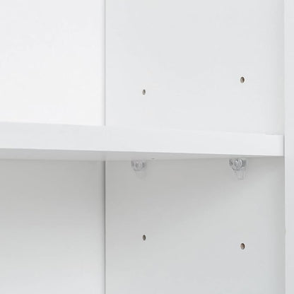 DMAITH 71" White Kitchen Pantry Cabinets with Microwave Stand, 6 Doors & 3 Adjustable Shelves, Freestanding China Cabinet Hutch, Buffet Cabinet with Storage