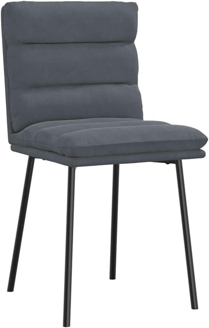 6-Piece Dark Gray Velvet Dining Chairs Set with Metal-Wood Frame - Modern Comfortable Accent Chairs for Kitchen, Living Room, Dining Room