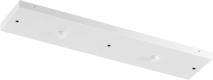Three Pendant Light Linear Canopy Accessory Light Kit, 26 inch Flush Mount Cluster Canopy, Hanging 3 Lights with One Outlet Box for Kitchen Island, Mounting Hardware Included, Matte White