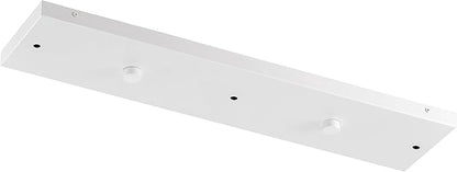 Three Pendant Light Linear Canopy Accessory Light Kit, 26 inch Flush Mount Cluster Canopy, Hanging 3 Lights with One Outlet Box for Kitchen Island, Mounting Hardware Included, Matte White