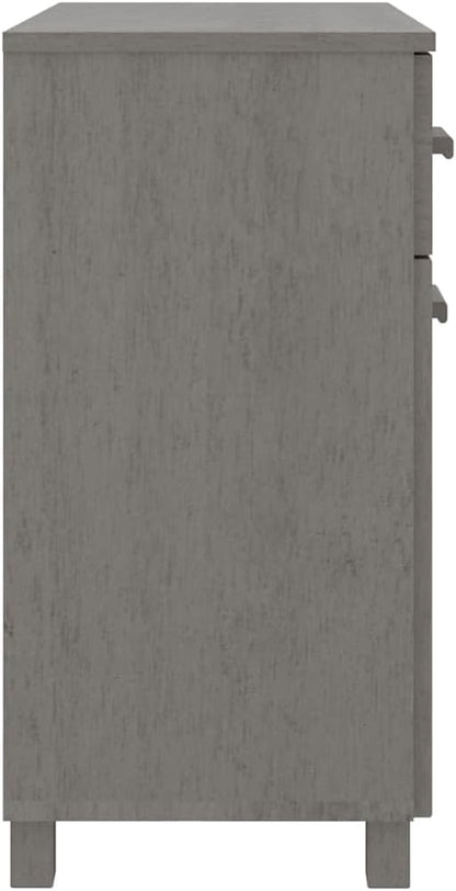 Sideboard Buffet Cabinet 31.1x15.7x31.5 in Light Grey Solid Pine Coffee Bar Console Cupboard for Living Room Entryway Kitchen Storage
