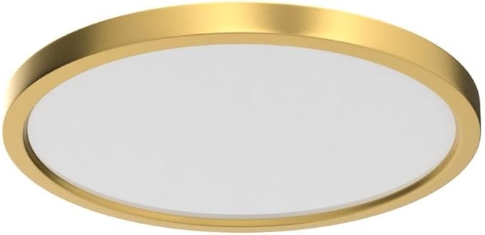 12Inch Flush Mount Ceiling Light Fixture LED, 24W(240W Equivalent), 3200LM, 5000K Daylight White, IP40, Flat Modern Round Ceiling Lights for Bedrooms, Living Rooms, Bathrooms, Stairwells, etc.(Gold)