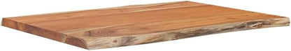 Solid Acacia Wood Table Top 20 x 16 Inches, Live Edge Desktop Replacement for Dining Desk, Office Workstation, Indoor Outdoor Furniture