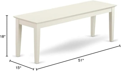 Furnifact Solid Wood Dining Bench in White Durable Kitchen and Dining Room Bench Stylish Wooden Bench for Dining Table and Kitchen Seating