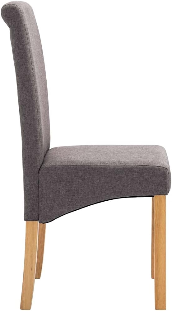 Modern Dining Chairs Set of 4 Taupe Fabric Upholstered Wooden Frame Accent Chairs for Dining Room Kitchen Living Room Farmhouse Furniture