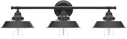 GoYeel Bathroom Vanity Light Fixtures Over Mirror 32.3"-Matte Black Wall Sconce Lighting 3 Lights Rustic Farmhouse Vanity Light Industrial Indoor Wall Light Fixture for Bathroom