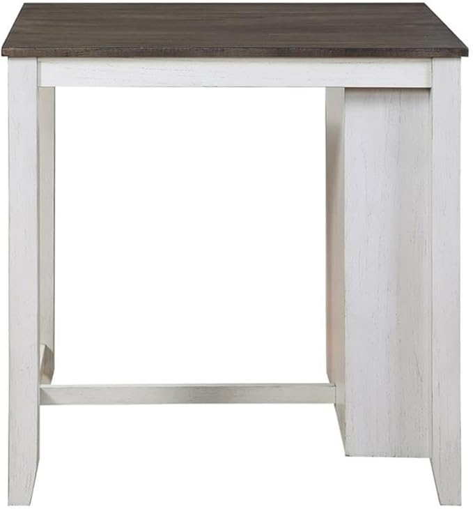 Lexicon Daye 3 Piece Wood Counter Height Dining Set in Gray and White