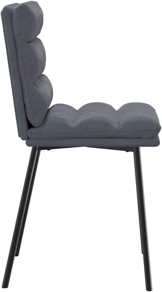 4-Piece Dark Gray Velvet Dining Chairs Set with Sturdy Metal and Wood Frame, Comfortable Upholstered Accent Chairs for Dining Room Kitchen Living Room Bedroom