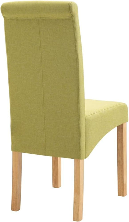 Modern Dining Chairs Set of 4 Green Fabric Upholstered Wooden Frame Accent Chairs for Kitchen Living Room Farmhouse Furniture Comfortable Seating