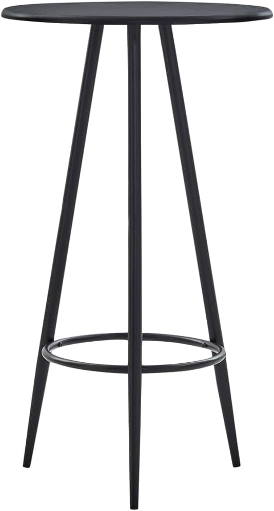 Black Bar Table with MDF Top and Steel Frame 23.6 x 42.3 Inches, Compact Design for Small Spaces, Seats Up to Four, Indoor Dining Furniture for Kitchen and Dining Room