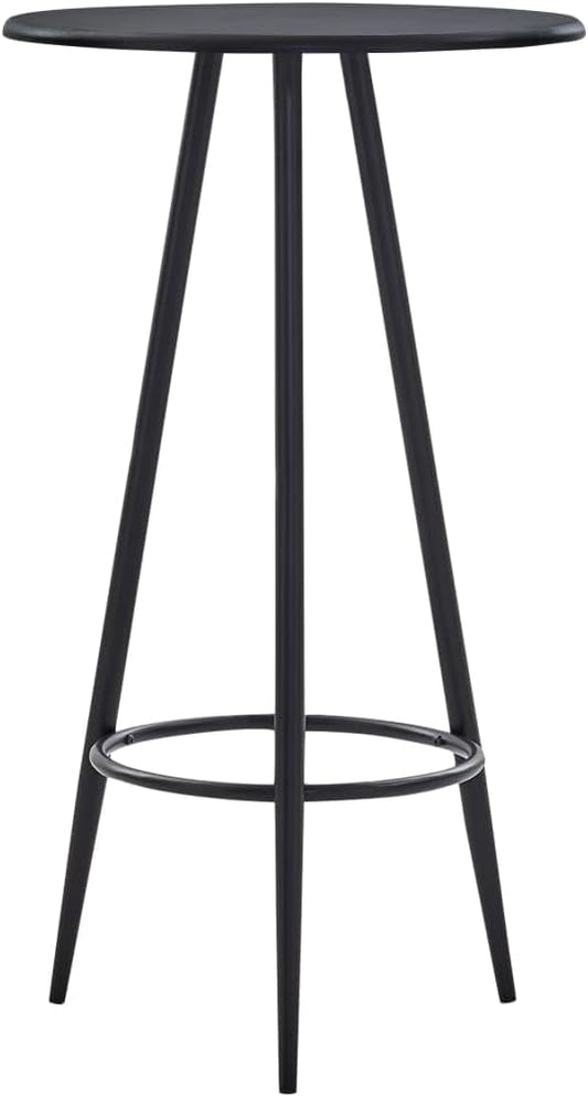Black Bar Table with MDF Top and Steel Frame 23.6 x 42.3 Inches, Compact Design for Small Spaces, Seats Up to Four, Indoor Dining Furniture for Kitchen and Dining Room