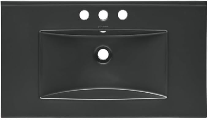 30" 3-Hole Centerset Vanity Sink Top in Matte Black