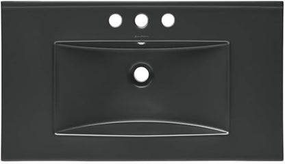 30" 3-Hole Centerset Vanity Sink Top in Matte Black