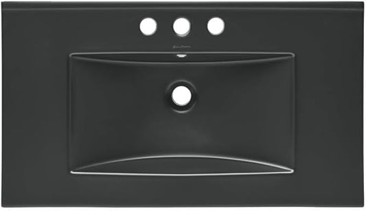 30" 3-Hole Centerset Vanity Sink Top in Matte Black