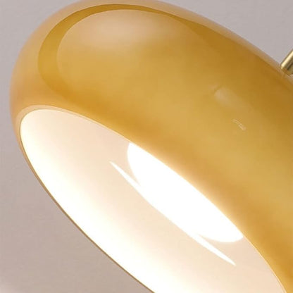 Nordic Vintage Ceiling Light Fixture Denmark Mid Century Modern Nostalgia Semi Flush Mount Ceiling Light with Orange White Glass Shade for Restaurant Cafe Loft Bedroom Hallway 10.6inch