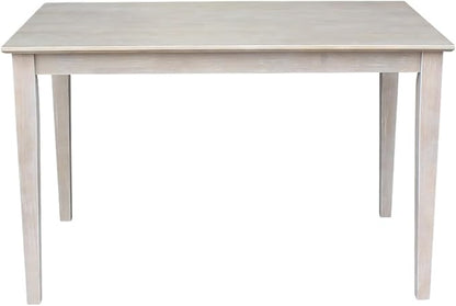 HomeStock Island Oasis 30" x 48" Rectangular Dining Height Table with Solid Wood Butcher Block Top and Shaker Legs - Ideal for Cozy Dining Spaces