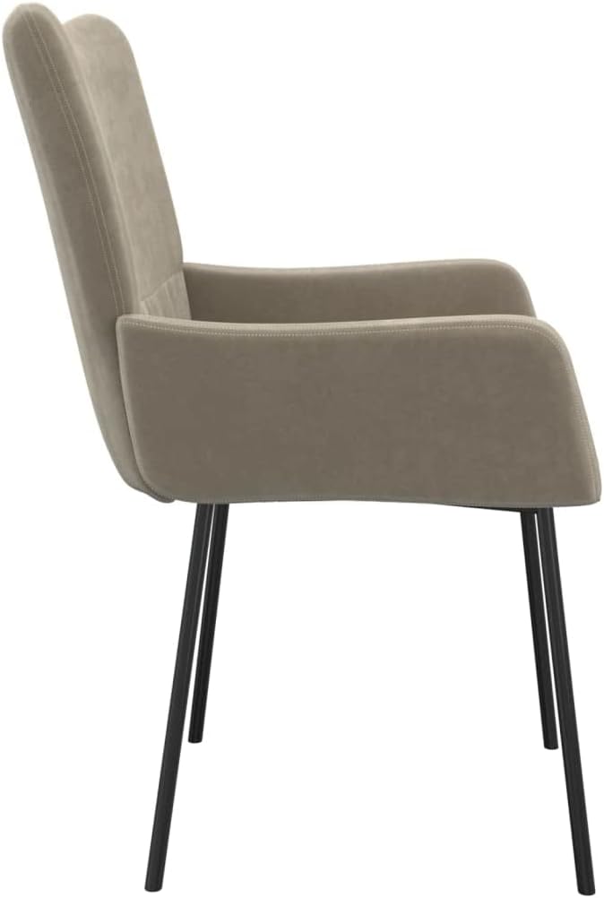 Light Gray Velvet Dining Chairs 2-Piece Set with Sturdy Metal Frame, Ergonomic Armrests for Kitchen, Living Room, Modern Farmhouse Furniture