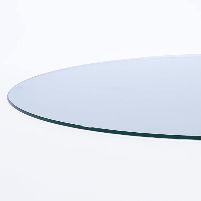 Spancraft 36" Inch Round 3/4" Thick Clear Glass Table Top with Flat Polished Edge and Tempered Glass, Replacement Glass Table Top, Great for Dining Tables, end Tables, and Outdoor Patio Table Tops or