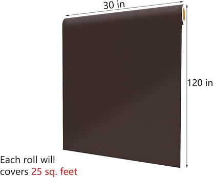 Decotalk 30"x120" Brown Contact Paper SolidBrown Contact Paper for Cabinets and Drawers Wallpaper Peel and Stick Dark Brown Vinyl Warp for Bedroom Walls Removable School Decor Solid Color Vinyl Matte