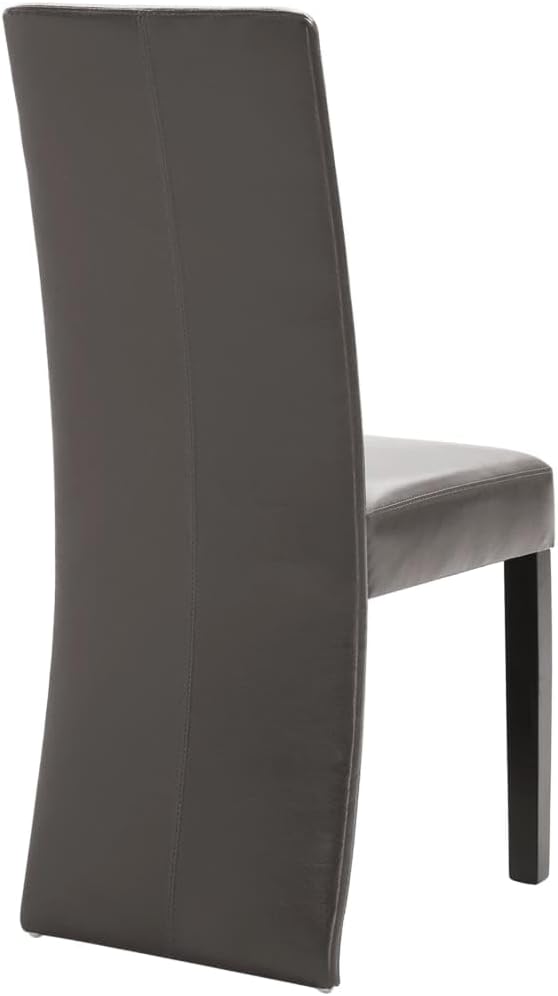 Dining Chairs 4 pcs Modern Farmhouse Design Gray Faux Leather Upholstery High Back Ergonomic Comfort Wooden Legs for Kitchen Dining Room Living Room