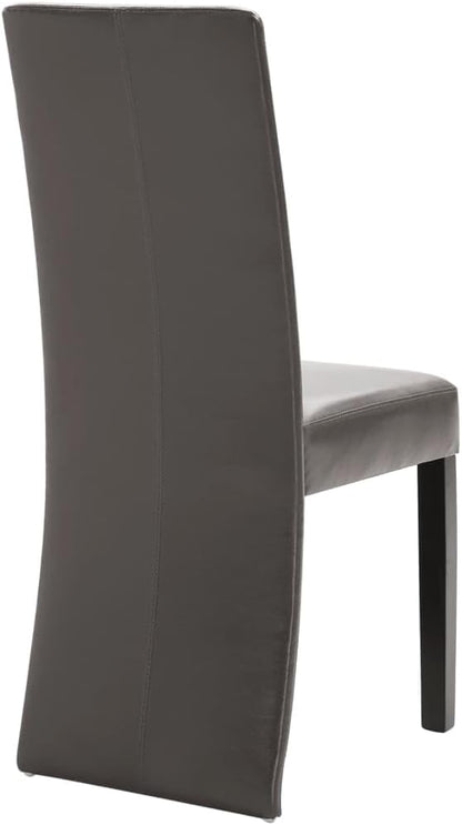 Dining Chairs 4 pcs Modern Farmhouse Design Gray Faux Leather Upholstery High Back Ergonomic Comfort Wooden Legs for Kitchen Dining Room Living Room