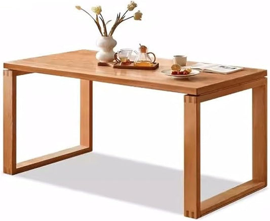 ENGENDER Kitchen Tables Solid Wood Dining Table, Retro Island Table, Integrated Large Table, Home Work Table, Dining Table, Living Room Table Dining Table(Size:M:160 * 85 * 75cm)