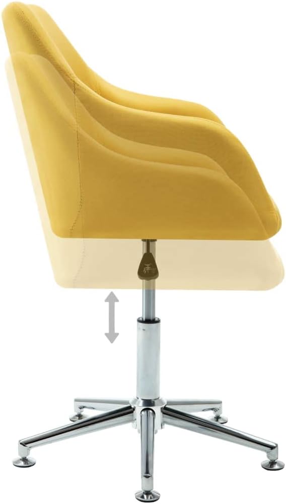 Yellow Fabric Swivel Dining Chair Set of 2 Modern Accent Furniture Ergonomic Height Adjustable for Kitchen Dining Room Living Room Office Bedroom