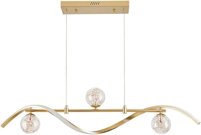 LED Linear Kitchen Island Light Fixtures, Modern Dimmable Dining Room Light Fixture 4-Light